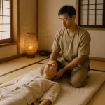 ماساژ شیاتسو در اتاقی با دکور ژاپنی و نور طبیعی