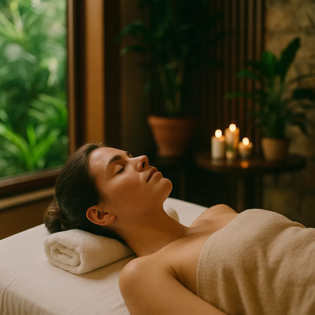 مشتری در حال آمادهسازی برای ماساژ توینا در نیراکلاب