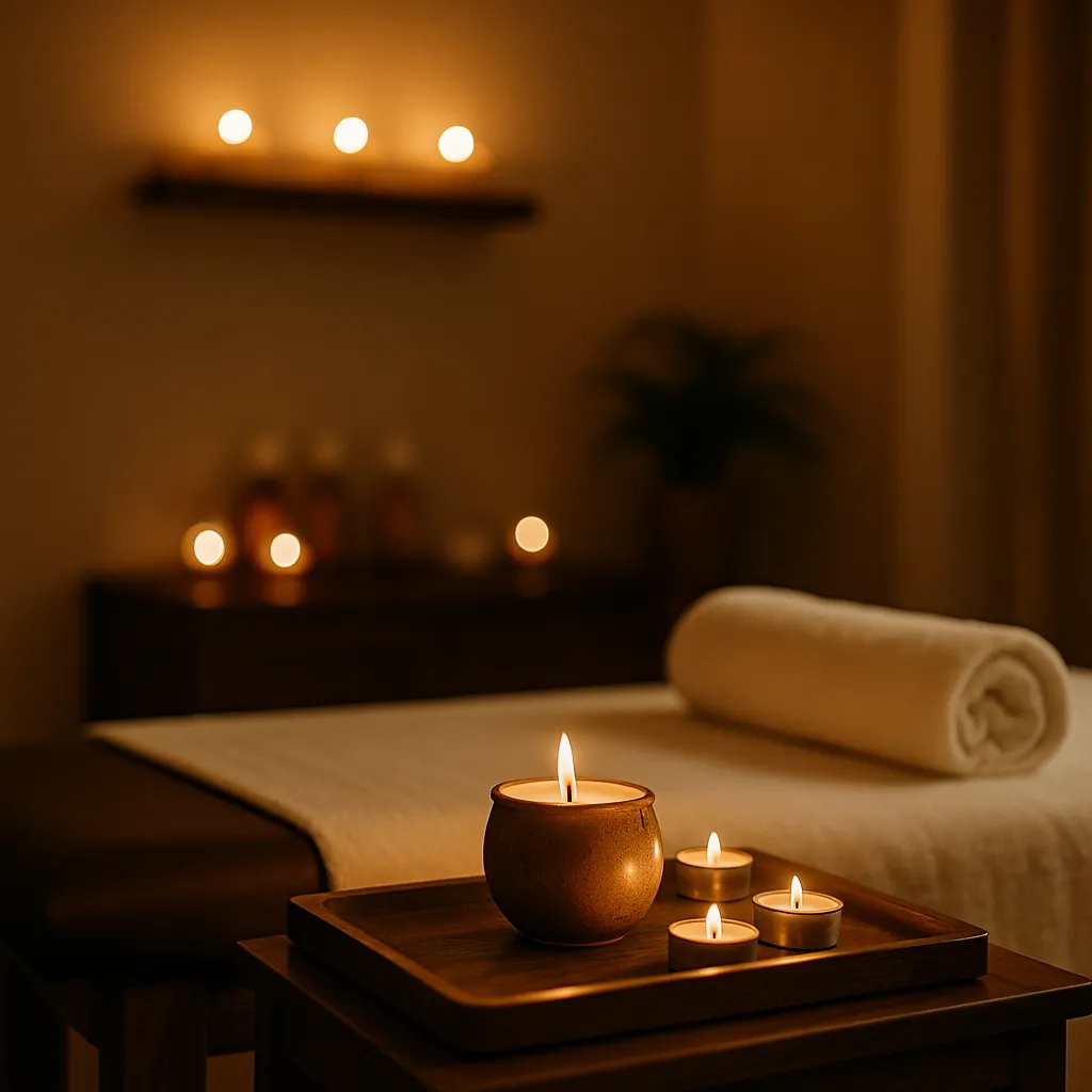 ماساژ شمع در محیط آرام و لوکس