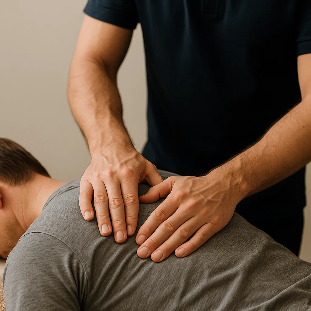 ماساژ مایوفاشیال روی عضلات پشت و تراپز با تکنیک تخصصی