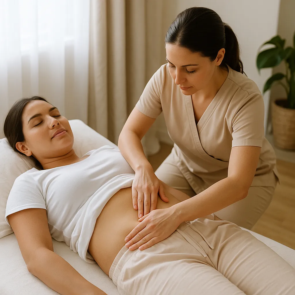 ماساژ شکم پس از زایمان توسط ماسور حرفه‌ای
