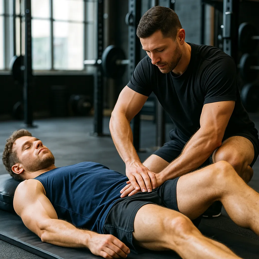 ماساژ پیش از تمرین در باشگاه برای گرم‌کردن عضلات