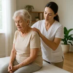 ماساژ سالمندان در محیطی آرام توسط درمانگر حرفه‌ای