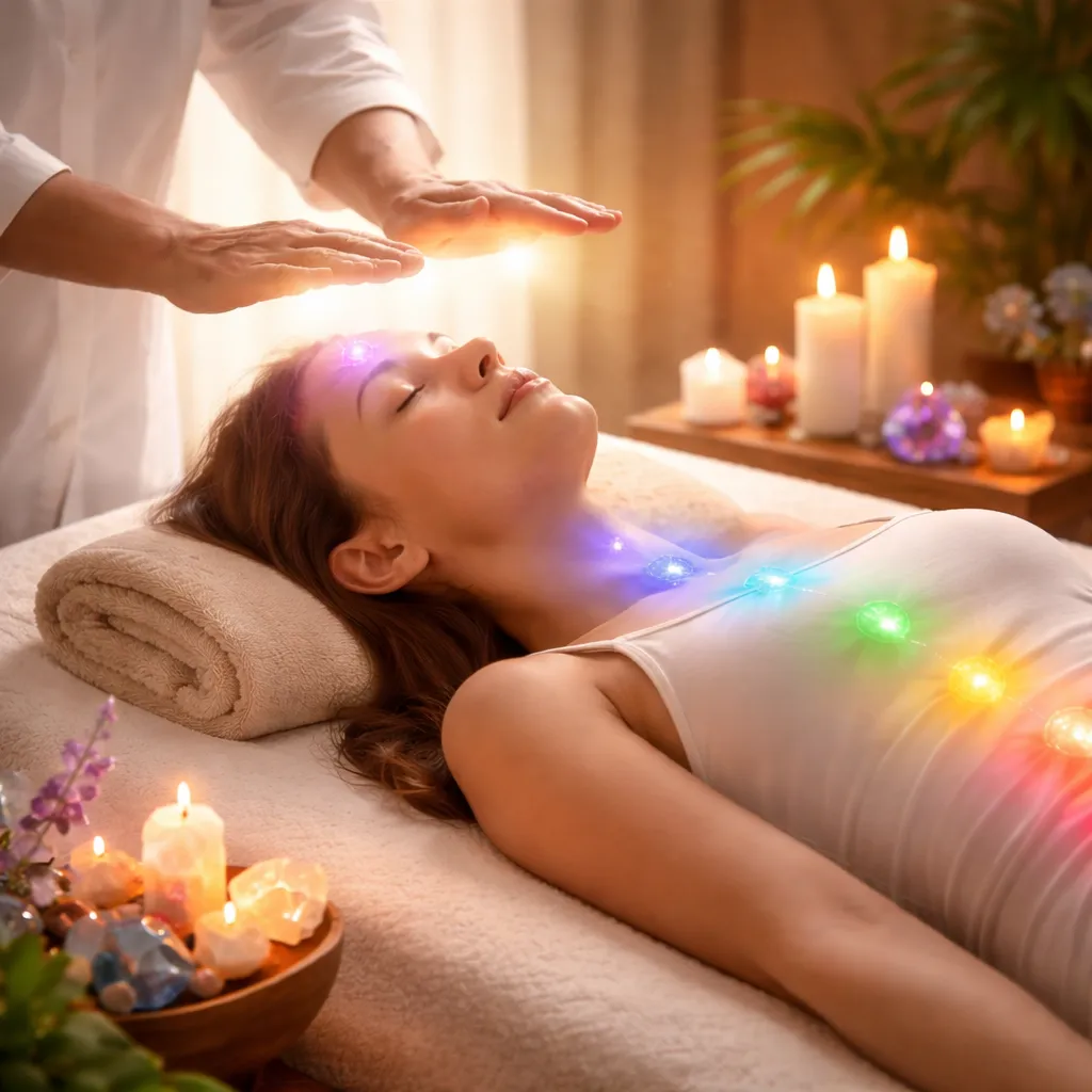 ماساژ ریکی با تمرکز بر چاکراها و تعادل انرژی بدن