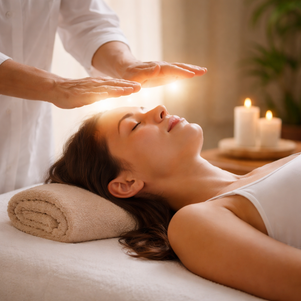 ماساژ ریکی با تمرکز بر انتقال انرژی و آرامش عمیق ذهن و بدن